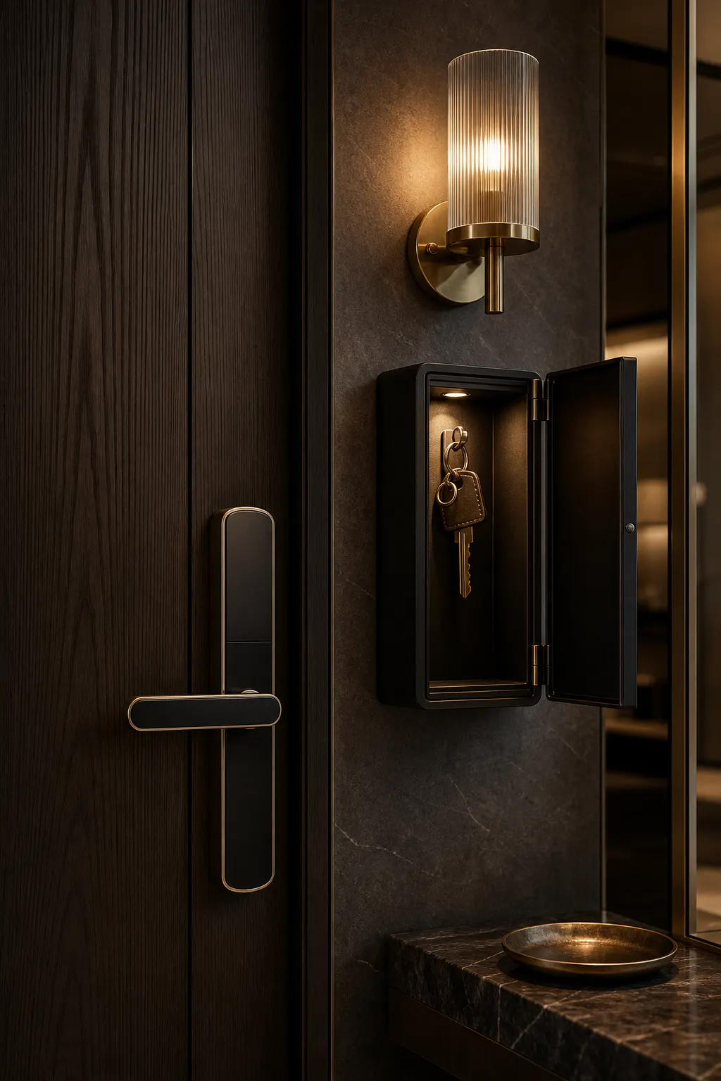 Entrée premium avec serrure connectée